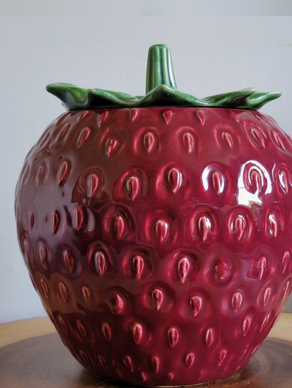 1950's McCoy Strawberry Cookie Jar With Lid USA Pottery EXCELLENT CONDITION!